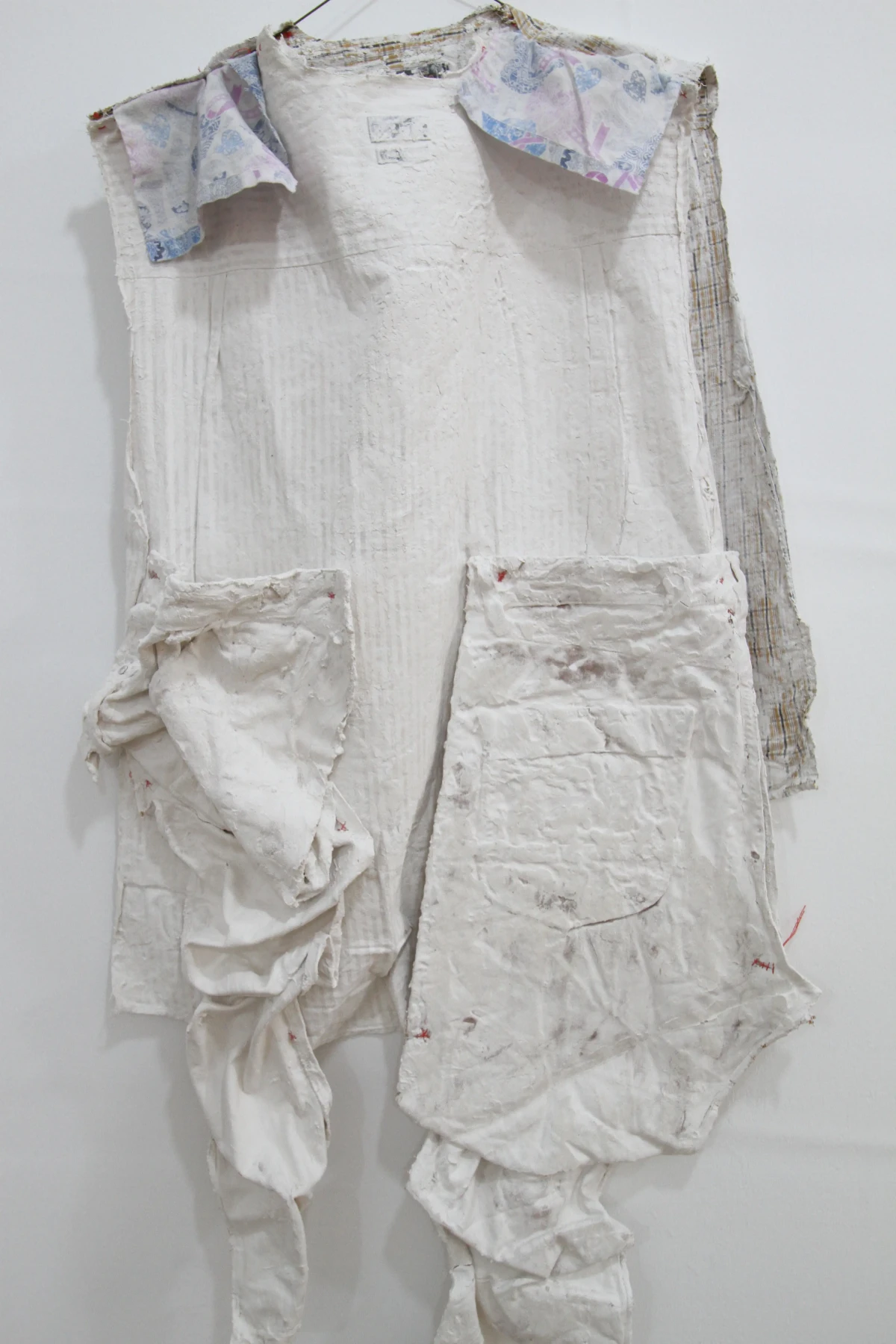 studio documentation - ghosts - textile remnants stiffened with plaster - Zoe bilgeri and Edwin Boye/ 2025/ Accra