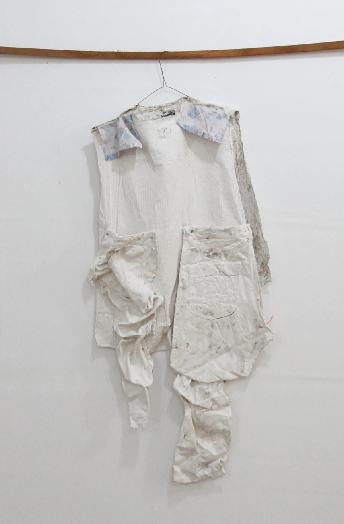 studio documentation - ghosts - textile remnants stiffened with plaster - Zoe bilgeri and Edwin Boye/ 2025/ Accra