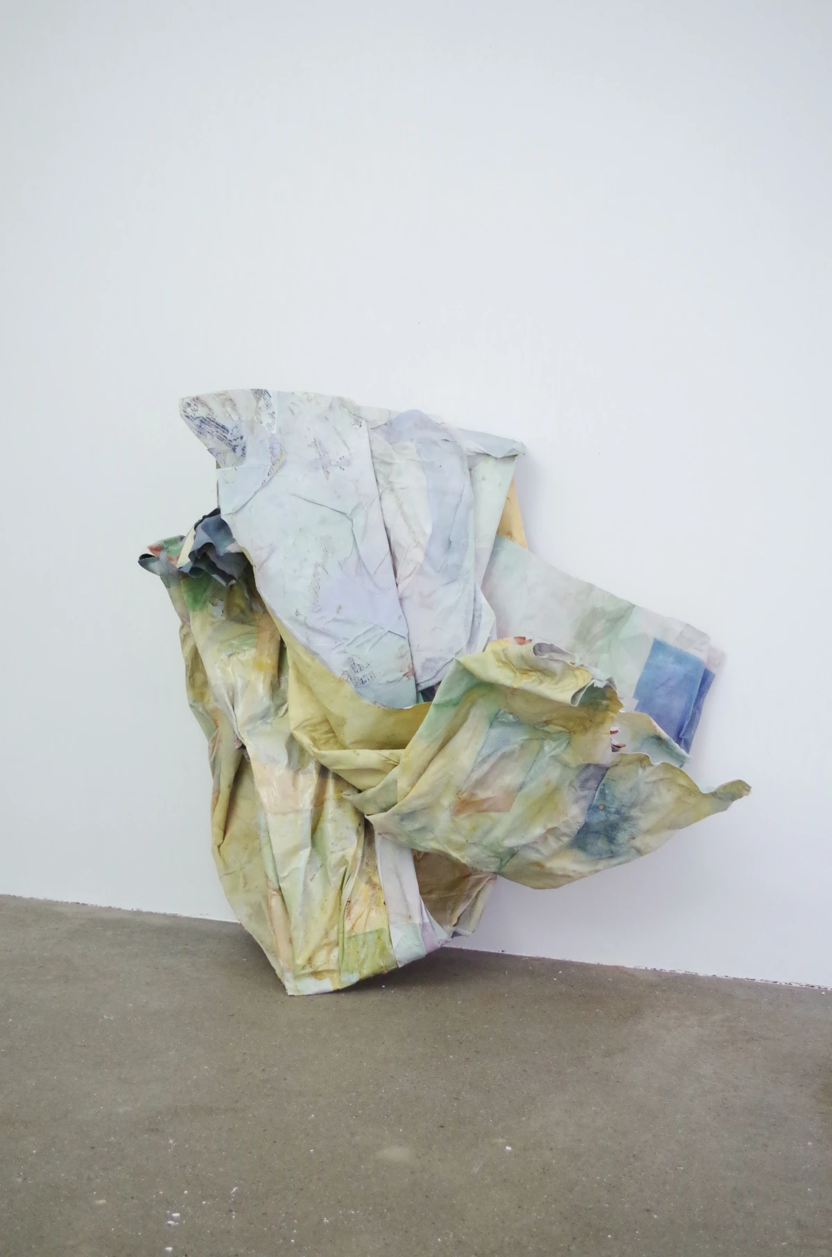 big [106/128/92 cm] bone glue stiffened textile remnants  - colored with earth and mineral pigments - Zoe Bilgeri/ 2025/ Zuerich